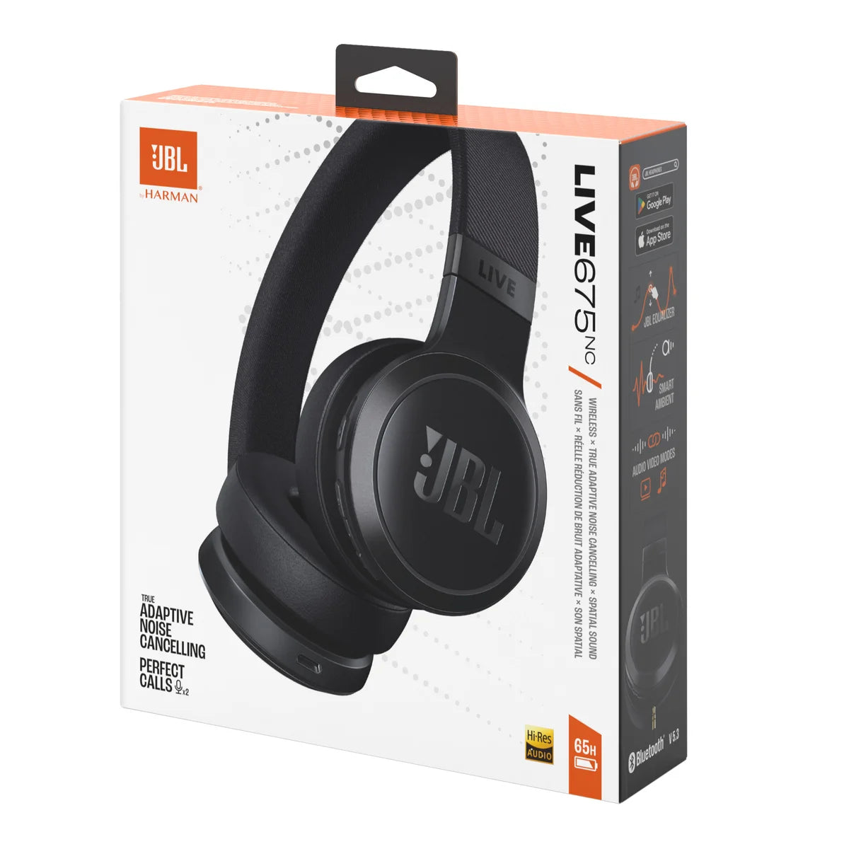USED - Great Condition - JBL Live 675NC Wireless True Adaptive Noise-cancelling On-Ear Headphones