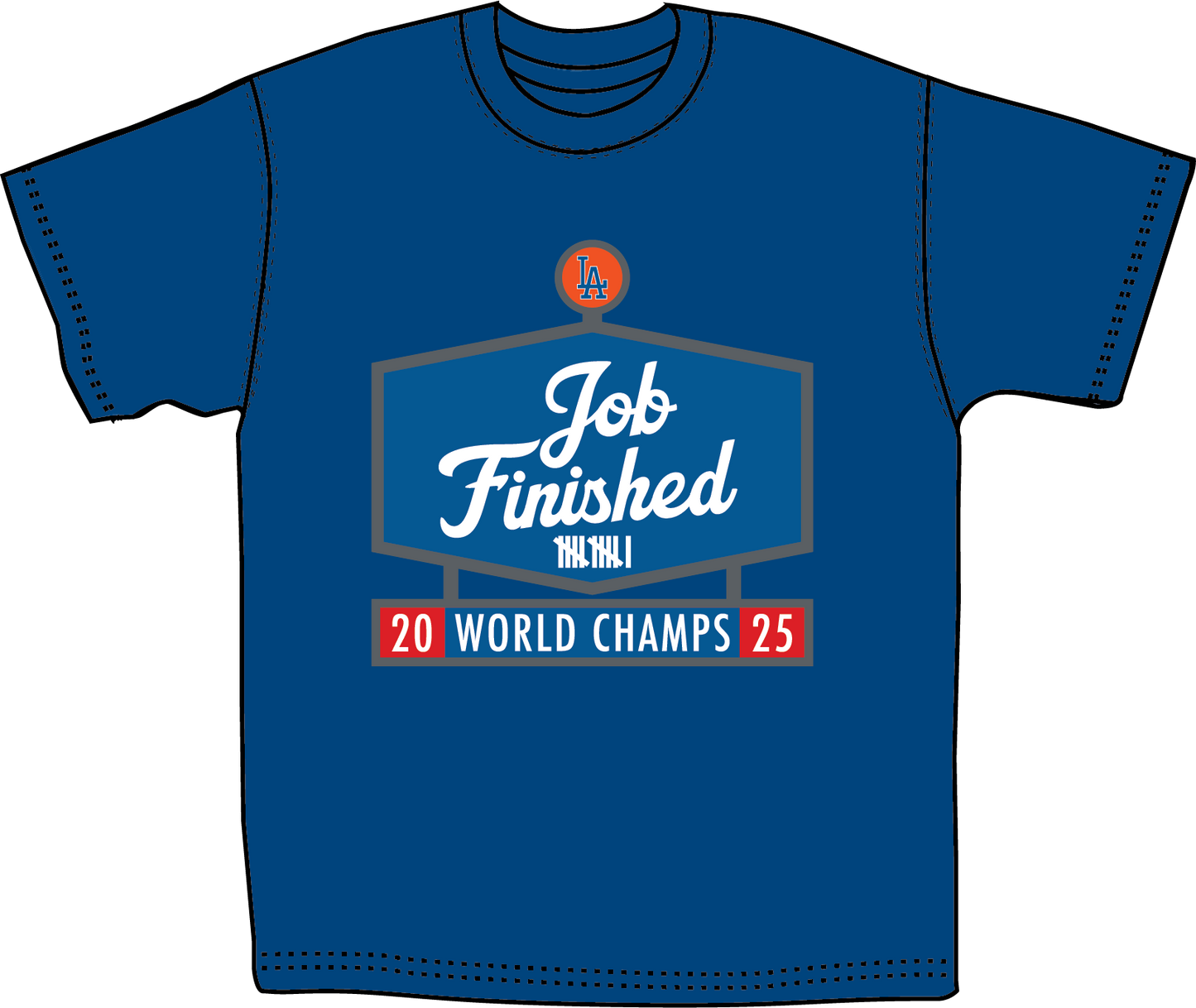 Job Finished Short Sleeve Tee - Blue