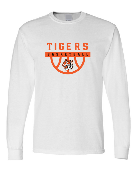 Tigers Basketball Classic Tigers Logo Long Sleeve Tee – White