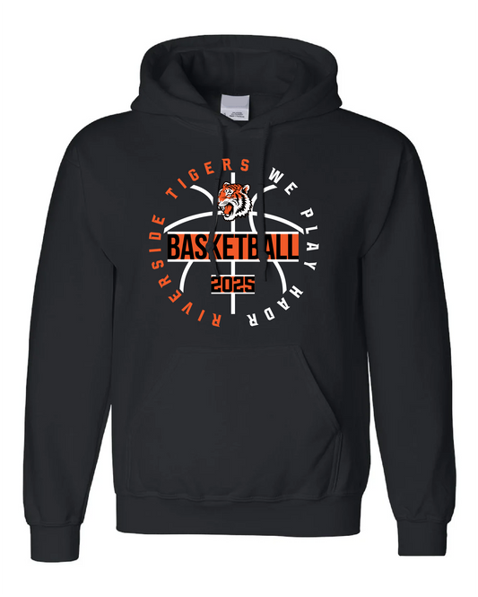 Tigers Basketball We Play Hard Circle Hoodie – Black