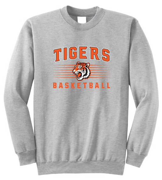 Tigers Basketball Retro Collegiate Crewneck Sweater – Gray