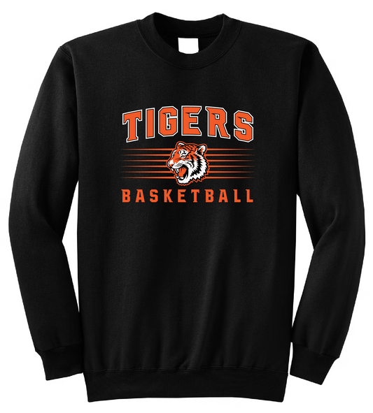Tigers Basketball Retro Collegiate Crewneck Sweater – Black