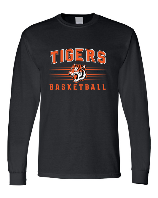 Tigers Basketball Retro Collegiate Long Sleeve Tee – Black